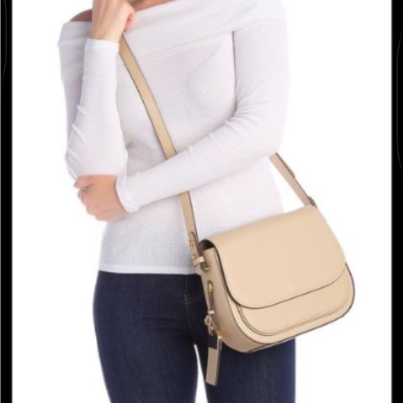 MARC JACOBS NWT LEATHER SADDLE BAG Antique Beige - Picture 2 of 13